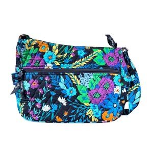 Vera Bradley Impressionista On the Go Crossbody Bag Floral Quilted Blue Purple